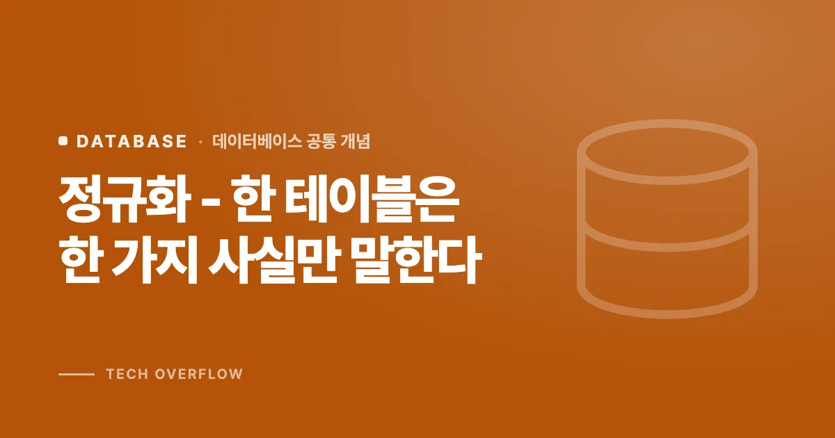 정규화 - 한 테이블은 한 가지 사실만 말한다