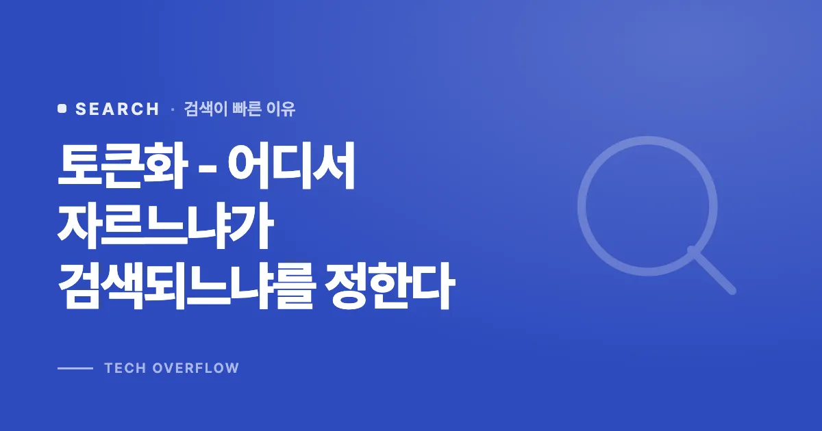 토큰화 - 어디서 자르느냐가 검색되느냐를 정한다