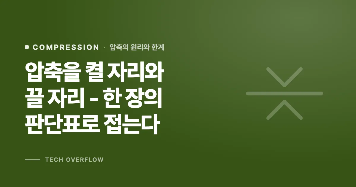 압축을 켤 자리와 끌 자리 - 한 장의 판단표로 접는다