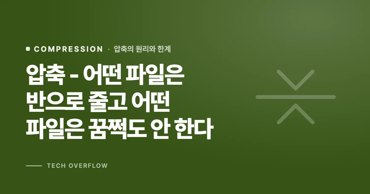 압축 - 어떤 파일은 반으로 줄고 어떤 파일은 꿈쩍도 안 한다
